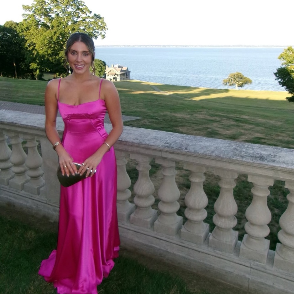 House of CB Annabella Lace Up Sating Gown